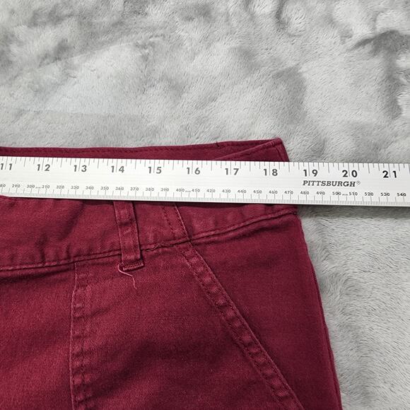 White Stag Pants Womens 16 Red Burgundy Double Button Straight Stretch Cotton - Picture 6 of 10
